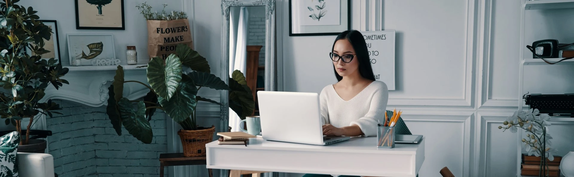 Lady working from home